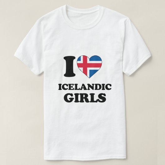 アイスランドの女性が好き Tシャツ (デザイン正面)