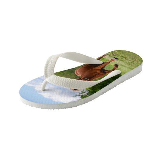 アイスランドの子馬のTöltのおもしろいな写真の馬好きの子供 キッズビーチサンダル (アングル)