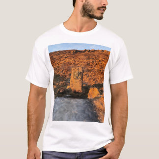アイスランドの山と川の自然写真Tシャツ Tシャツ