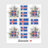 アイスランドの州記号/腕と旗のコート シール (シート)