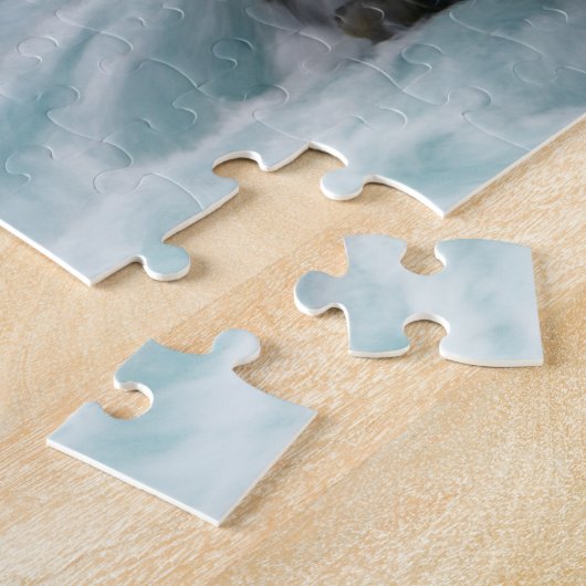 アイスランドの強烈な青のブルアフォスの滝 ジグソーパズル (側面)