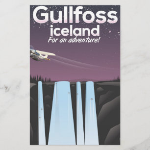 アイスランドの旅ポスター: グトルフォス 便箋
