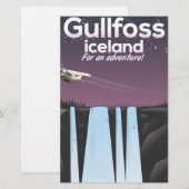アイスランドの旅ポスター: グトルフォス 便箋 (正面/裏面)