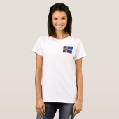 アイスランドの旗と地図のTシャツ Tシャツ (正面フル)