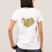 アイスランドの旗と地図のTシャツ Tシャツ (裏面)