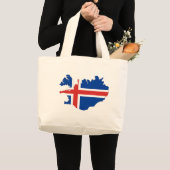 アイスランドの旗の地図 ラージトートバッグ (正面(商品))
