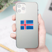 アイスランドの旗 カット加工 シール (スマートフォン)