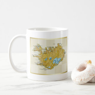 アイスランドの旗 + 地図のマグ コーヒーマグカップ