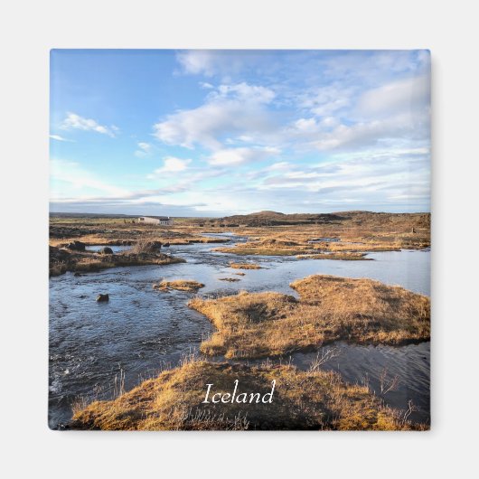 アイスランドの景観磁石 マグネット (正面)