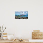 アイスランドの朝の海で農場がフィヨルドにある ポスター (キッチン)