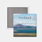 アイスランドの朝の海で農場がフィヨルドにある マグネット (正面/裏面)