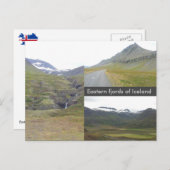 アイスランドの東部フィヨルド ポストカード (正面/裏面)