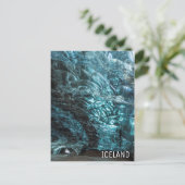 アイスランドの氷の洞窟の青い氷 ポストカード (スタンド正面)