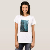 アイスランドの氷の洞窟の青い氷 Tシャツ (正面フル)