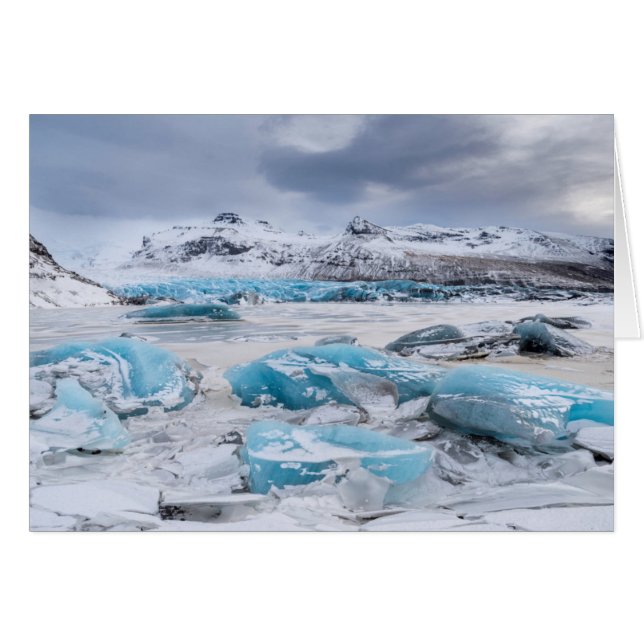 アイスランドの氷河氷の風景 (正面横)