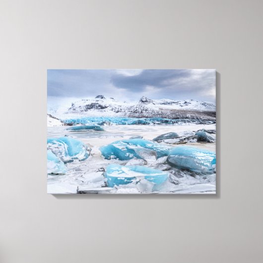 アイスランドの氷河氷の風景 キャンバスプリント (正面)