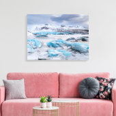 アイスランドの氷河氷の風景 キャンバスプリント (インサイチュ (リビング))