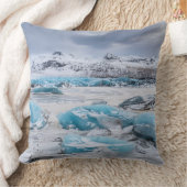 アイスランドの氷河氷の風景 クッション (ブランケット)