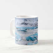 アイスランドの氷河氷の風景 コーヒーマグカップ (正面左)