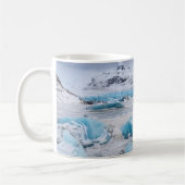 アイスランドの氷河氷の風景 コーヒーマグカップ (左)