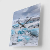 アイスランドの氷河氷の風景 スクエア壁時計 (傾斜)
