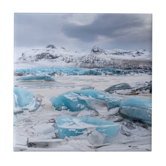 アイスランドの氷河氷の風景 タイル (正面)