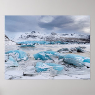 アイスランドの氷河氷の風景 ポスター