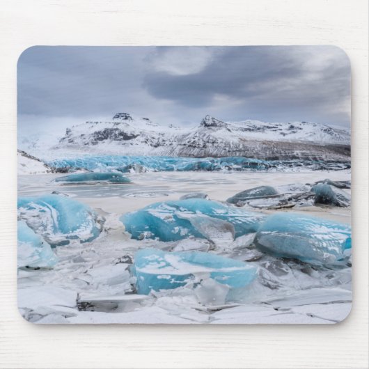 アイスランドの氷河氷の風景 マウスパッド (正面)