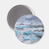 アイスランドの氷河氷の風景 マグネット (正面/裏面)