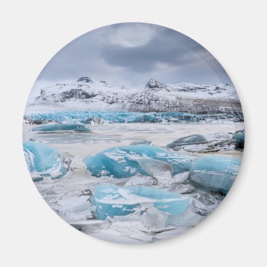 アイスランドの氷河氷の風景 マグネット (正面)
