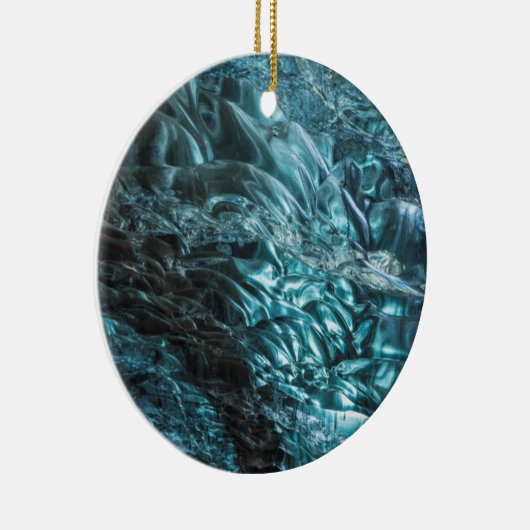 アイスランドの氷穴の青い氷 セラミックオーナメント (右)