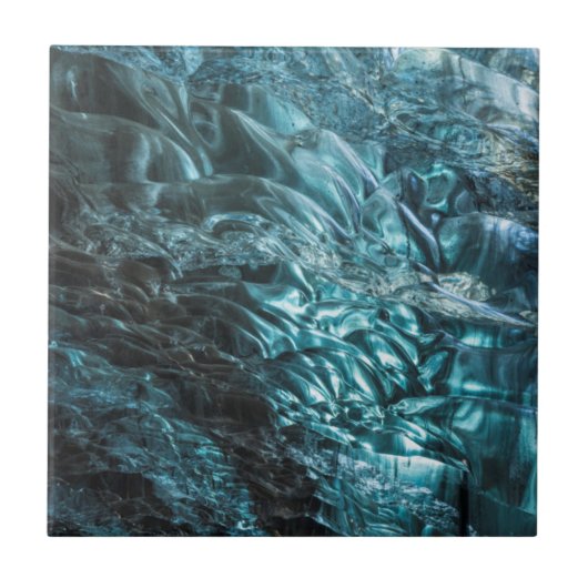 アイスランドの氷穴の青い氷 タイル (正面)