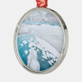 アイスランドの氷結した氷河 メタルオーナメント (左)