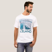 アイスランドの氷結した氷河 Tシャツ (正面フル)