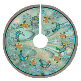 アイスランドの流れのクリスマスの民芸 ブラッシュドポリエステルツリースカート