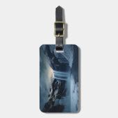 アイスランドの滝の風景 ラゲッジタグ (正面縦)