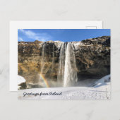 アイスランドの滝はがき ポストカード (正面/裏面)