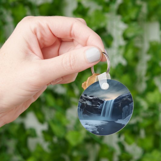 アイスランドの滝 キーホルダー (手)