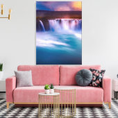 アイスランドの滝，ゴダフス キャンバスプリント (インサイチュ (リビング))