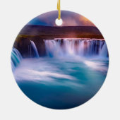アイスランドの滝，ゴダフス セラミックオーナメント (裏面)