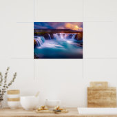 アイスランドの滝，ゴダフス ポスター (キッチン)