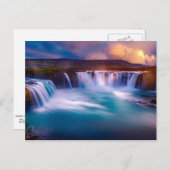 アイスランドの滝，ゴダフス ポストカード (正面/裏面)