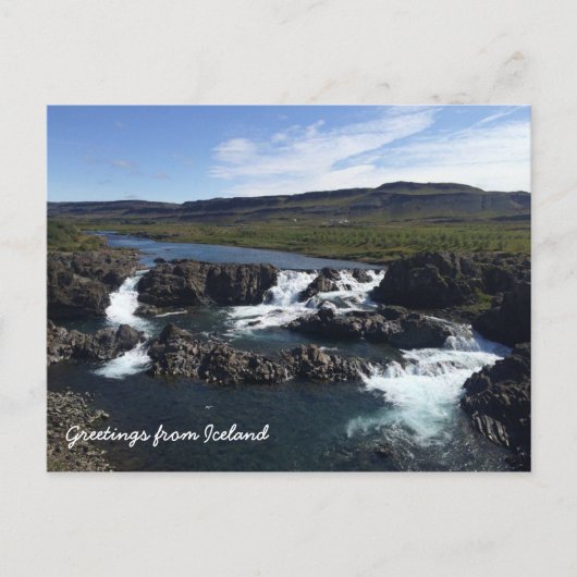 アイスランドの滝 ポストカード (正面)
