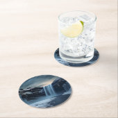 アイスランドの滝 ラウンドペーパーコースター (インサイチュ)