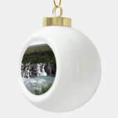 アイスランドの滝-陶磁器の球のオーナメント セラミックボールオーナメント (右)