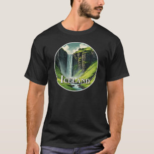 アイスランドの滝 Tシャツ