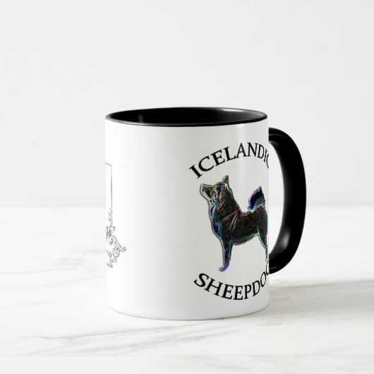 アイスランドの牧羊犬の所有者11oz。 マグ。 様式化された犬 マグカップ (正面右)