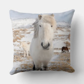 アイスランドの白いアイスランドホース クッション (裏面)