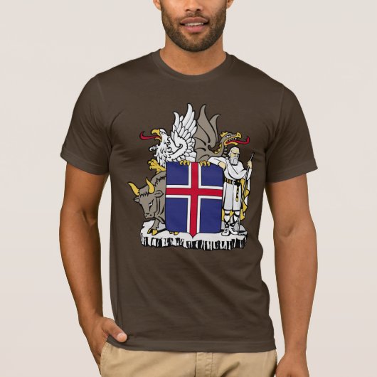 アイスランドの紋章付き外衣 Tシャツ (正面)