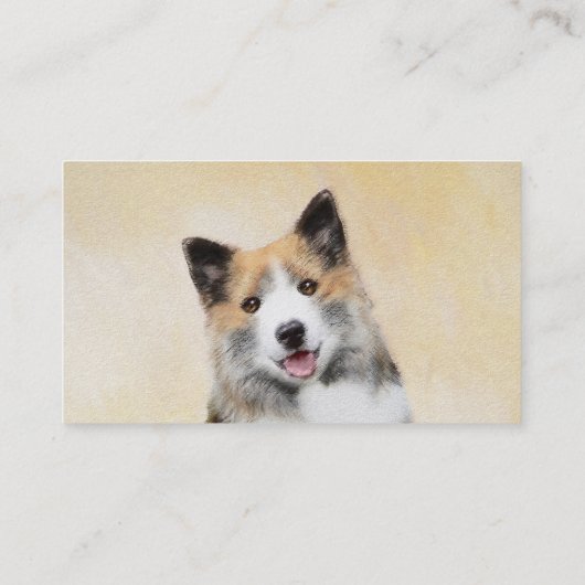 アイスランドの羊飼絵画い犬のオリジナル·ドッグ·アート 名刺 (裏面)